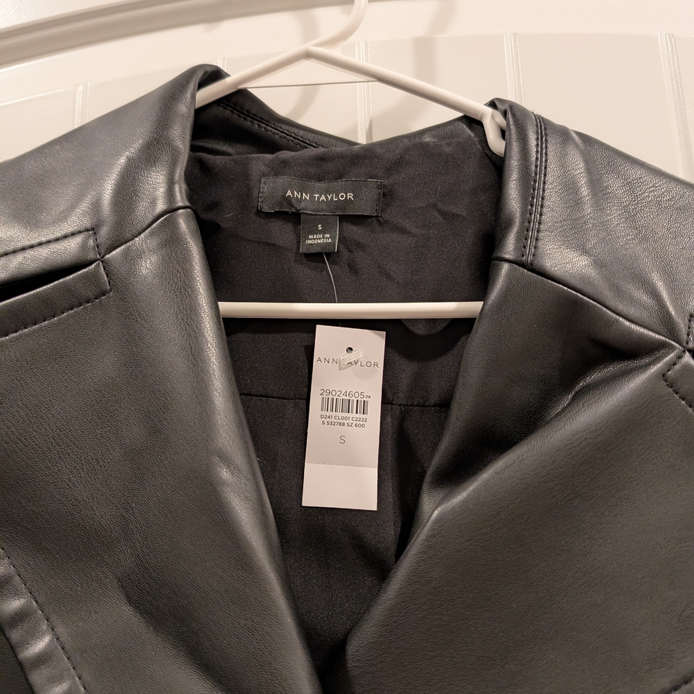 Women's Black Faux Leather Jacket - Picture 2 of 4